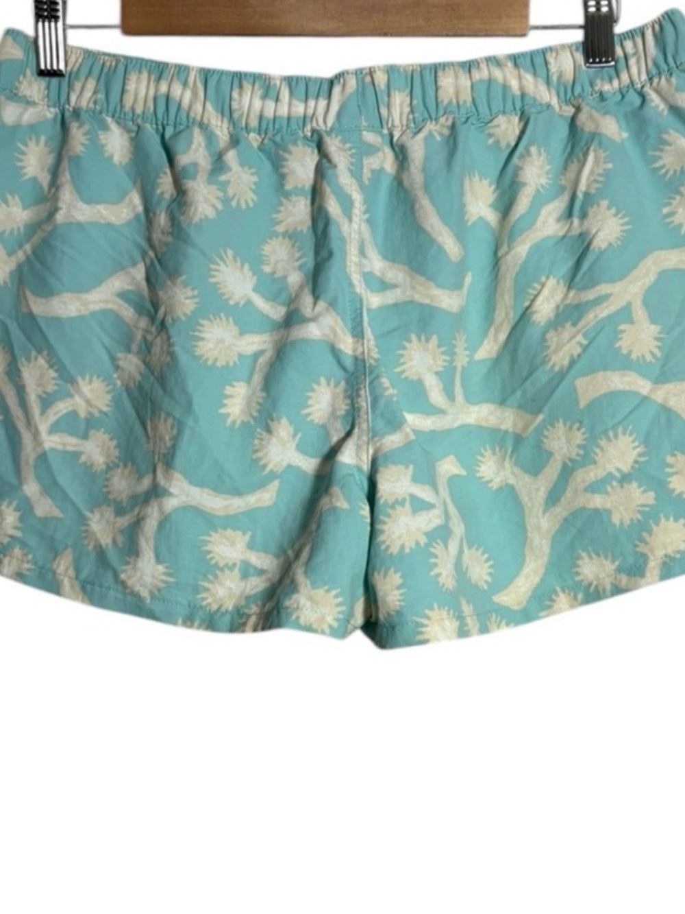 Patagonia Teal and Cream Floral Athletic Shorts